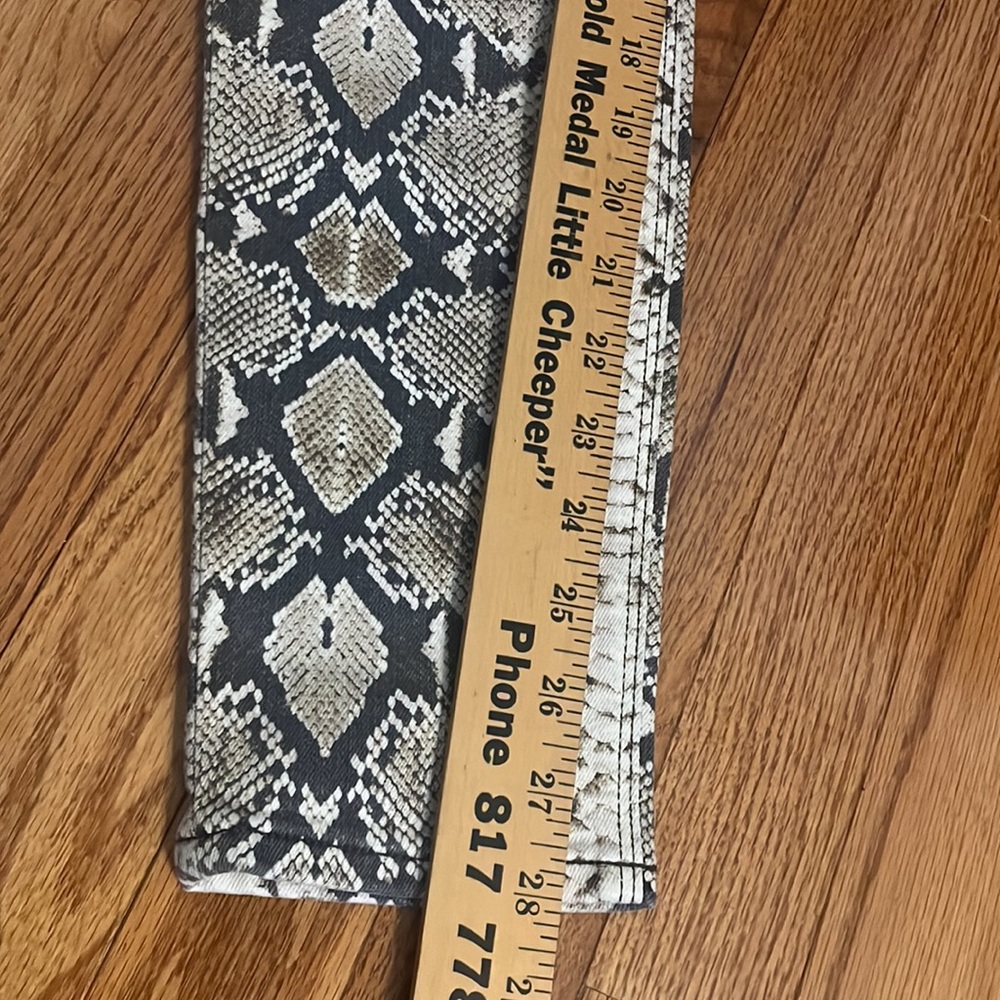 Women’s Hudson Barbara Super Skinny snakeskin print jeans Size 29 Dk Brown Cream - Picture 13 of 13